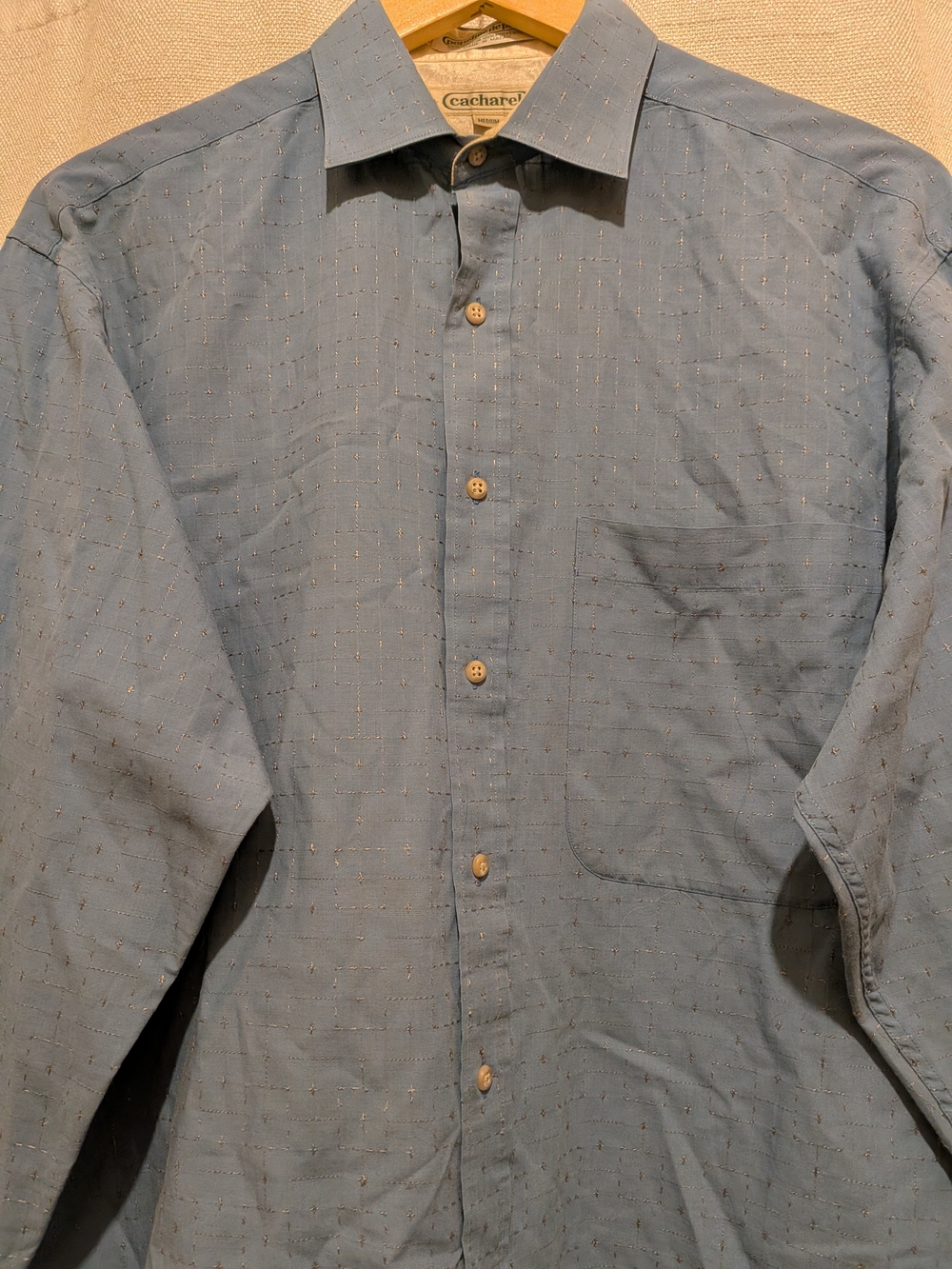 Cacharel Men's Light Blue Casual Button-Down Shirt